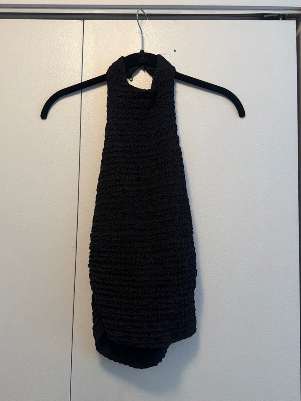 Zara Black Textured Halter Turtleneck Sweater
